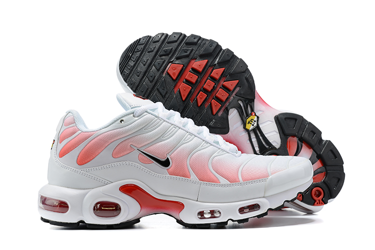 Men's Hot sale Running weapon Air Max TN Shoes White/Red 0193